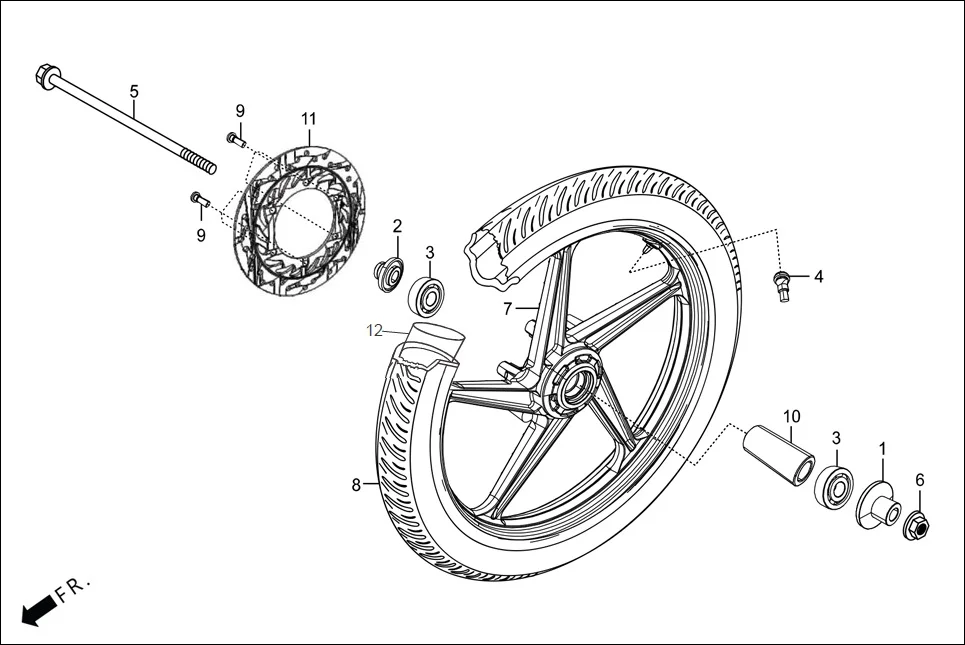 F-9A-DISC FRONT WHEEL (DISC) diagram showing 45251-KSP-861