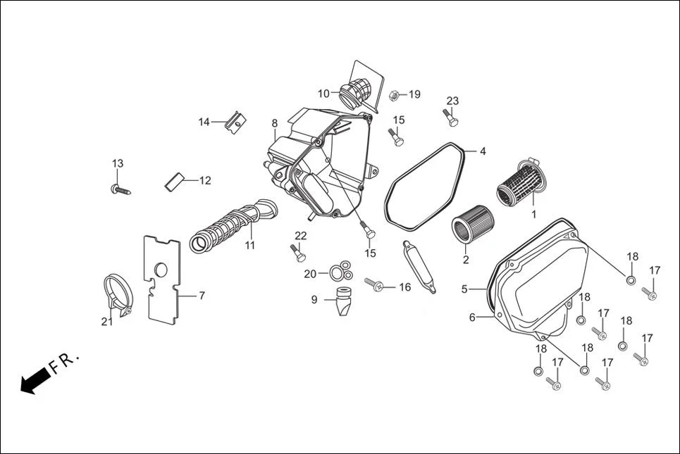 F-15-SELF AIR CLEANER assembly diagram for Hero Passion Pro (Jan, 2014)