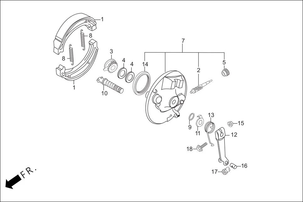 F-8-DRUM-SPOKE FR.  BRAKE PANEL assembly diagram for Hero Passion Pro (Jan, 2014)