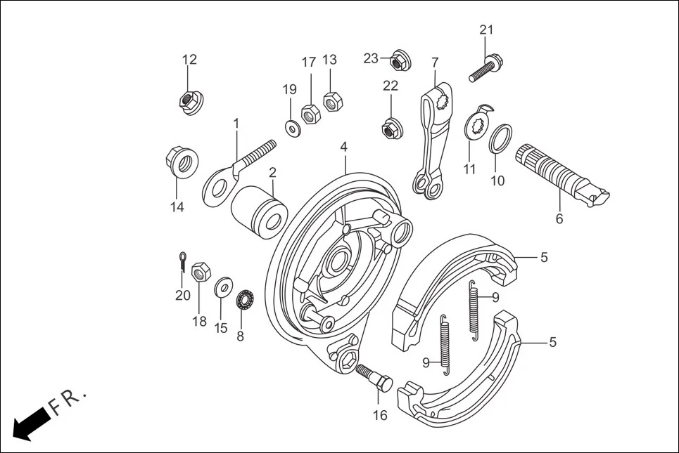 F-10-SPOKE REAR BRAKE PANEL diagram showing 92811-10000