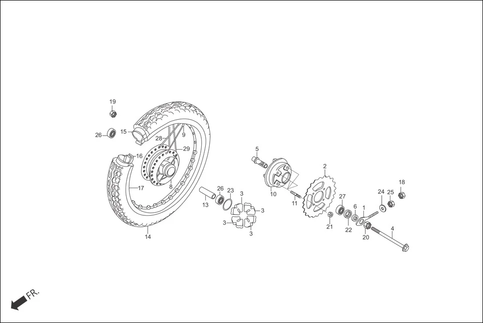 F-11-SPOKE REAR WHEEL diagram showing 94101-06000