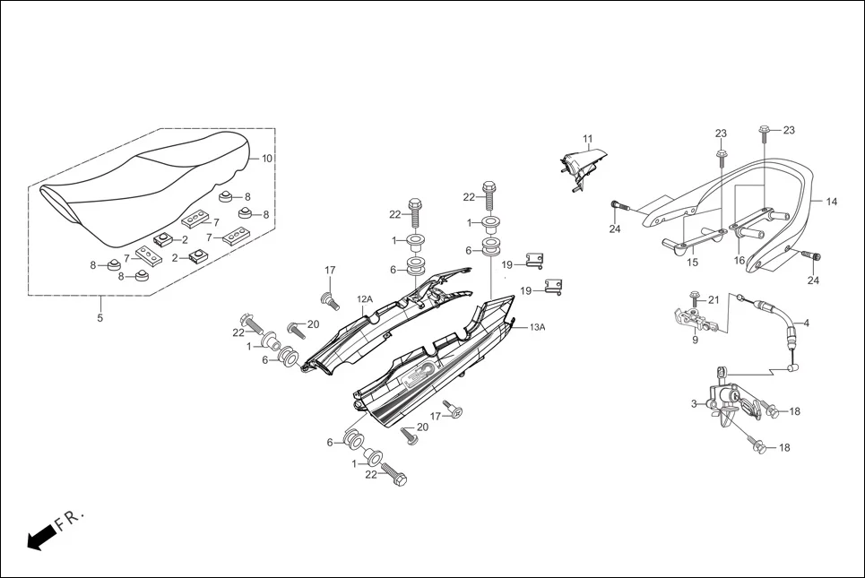 F-12-SELF SEAT ASSY./COWL/GRIP REAR diagram showing 90320-GC3-000