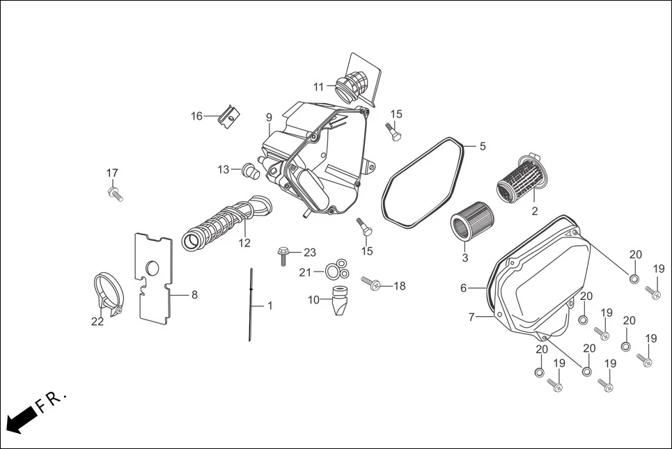 F-15-SELF AIR CLEANER assembly diagram for Hero Passion Pro i3S (Sep, 2016)
