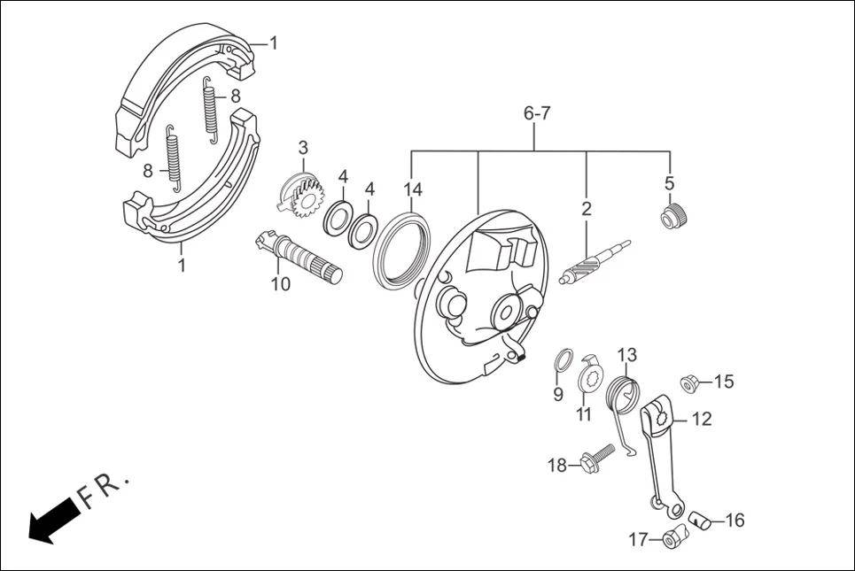 F-8-DRUM-SPOKE FRONT BRAKE PANEL diagram showing 45010-AAC-020