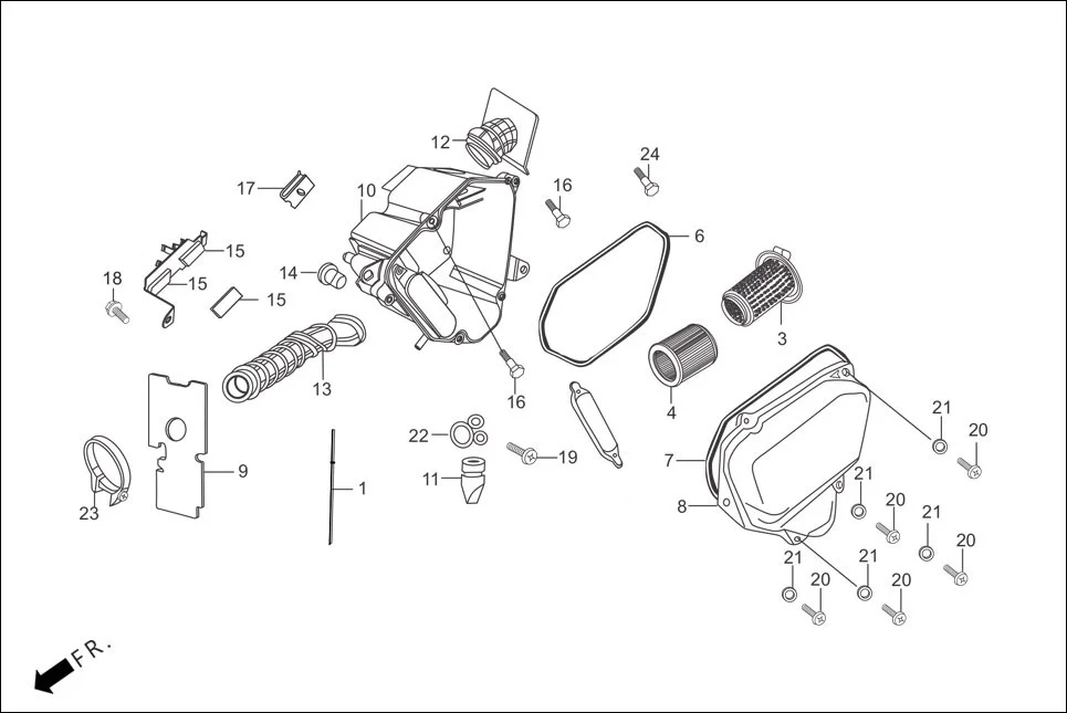 F-15-SELF AIR CLEANER assembly diagram for Hero Passion Pro (June, 2015)
