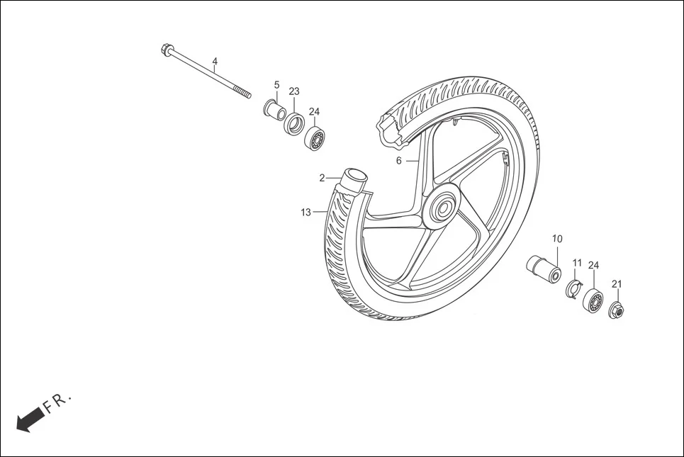 F-9-DRUM-CAST FRONT WHEEL assembly diagram for Hero Passion Pro (June, 2015)