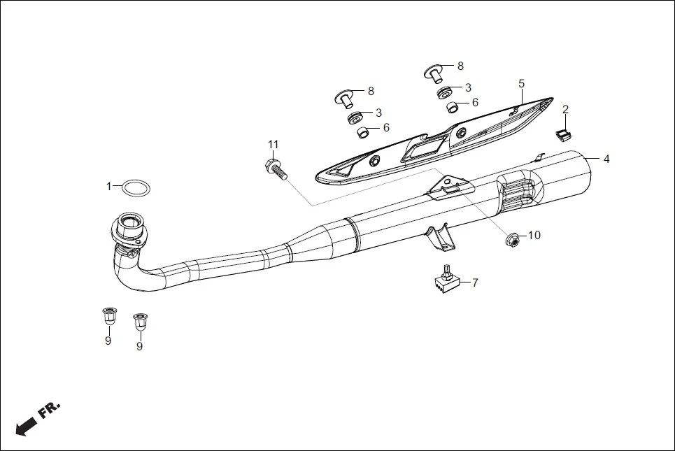 F-16 MUFFLER diagram showing 18345-MBT-610