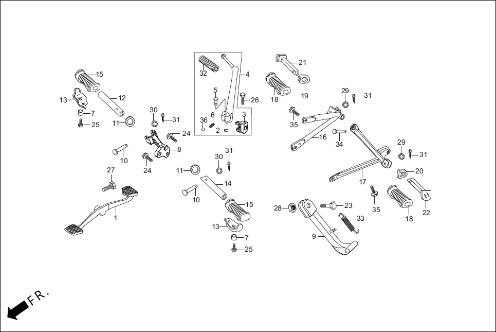F-17 STEP ASSY./KICK STARTER diagram showing 50603-KB4-000