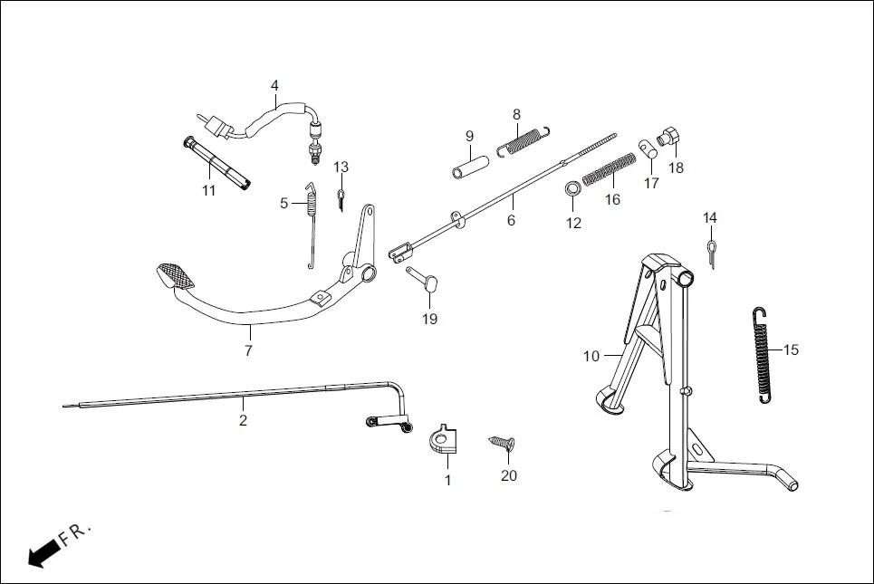 F-18-SELF MAIN STAND/PEDAL BRAKE diagram showing 94201-20150
