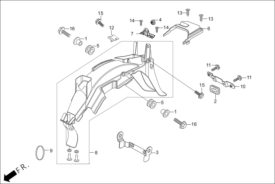 F-21 REAR FENDER diagram showing 33741-KTC-900