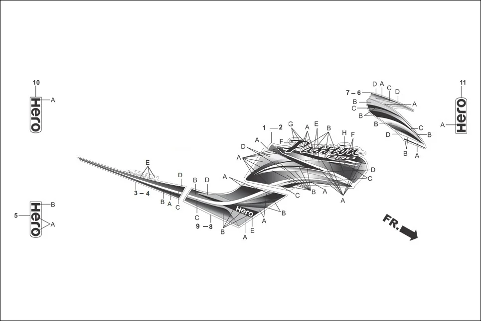 F-27-KICK STRIPES/MARKS/EMBLEMS diagram showing 80102-AAC-H30