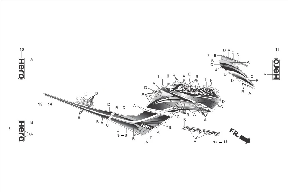 F-27-SELF STRIPES/MARKS/EMBLEMS diagram showing 77249-AAC-200S