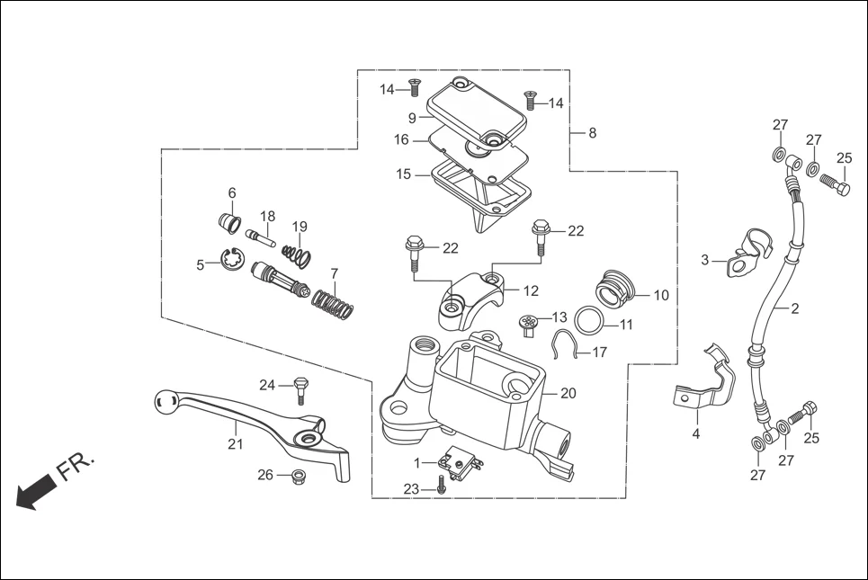 F-3A-DISC-SELF FRONT BRAKE MASTER CYL. diagram showing 45530-KCC-841