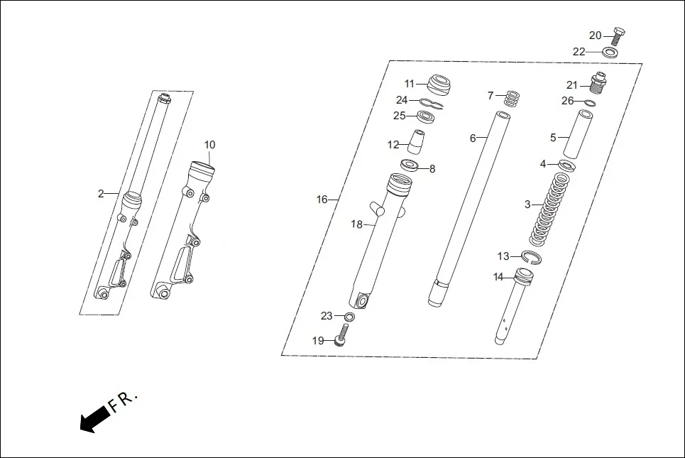 F-7-DISC FRONT FORK diagram showing 51500-KWA-971