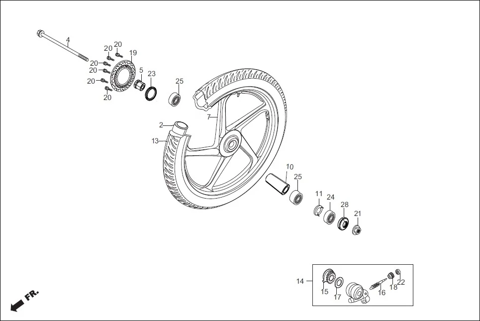 F-9-DISC-CAST FRONT WHEEL diagram showing 44800-KVE-901