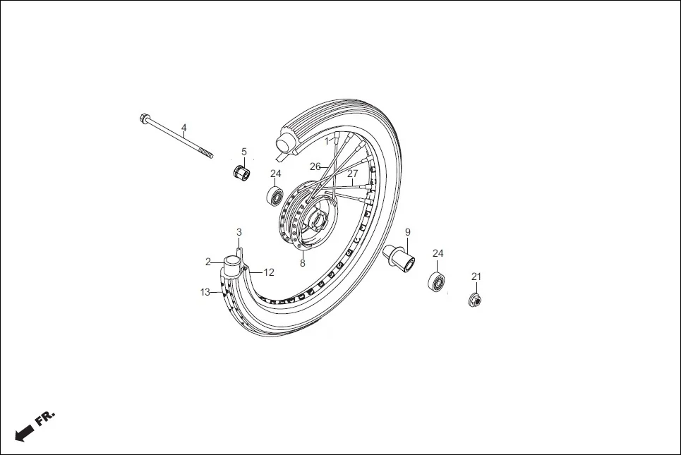 F-9-DRUM-SPOKE FRONT WHEEL diagram showing 42713-KFN-850