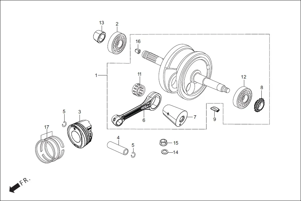 E-9 CRANKSHAFT/PISTON