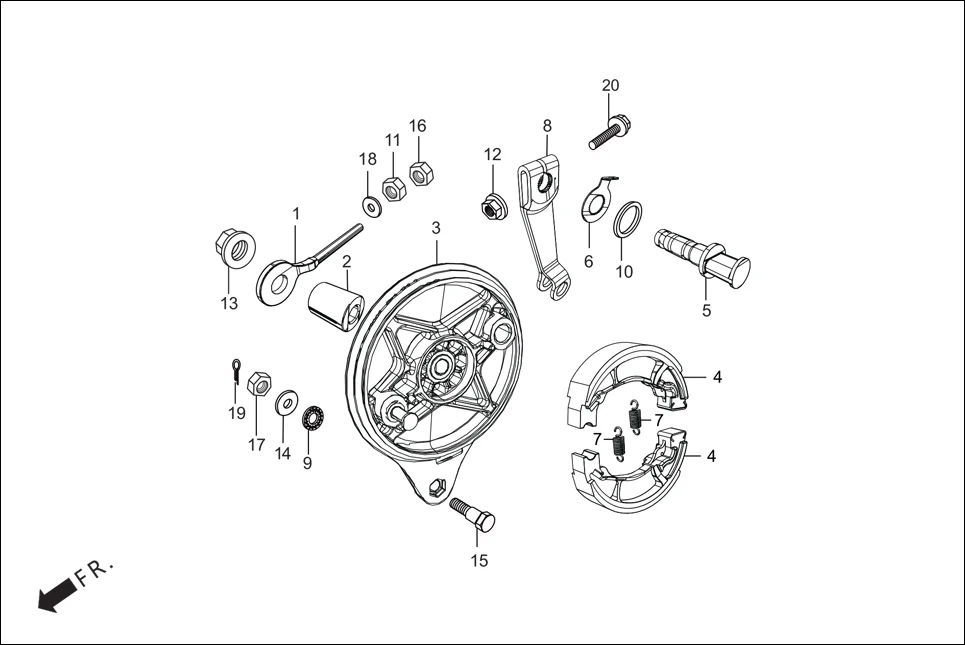 F-10 REAR BRAKE PANEL diagram showing 92811-10000