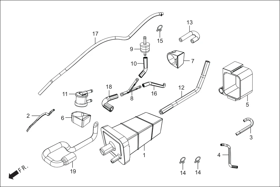 F-13A CANISTER ASSY assembly diagram for Hero Passion Pro BSVI (Feb, 2020)