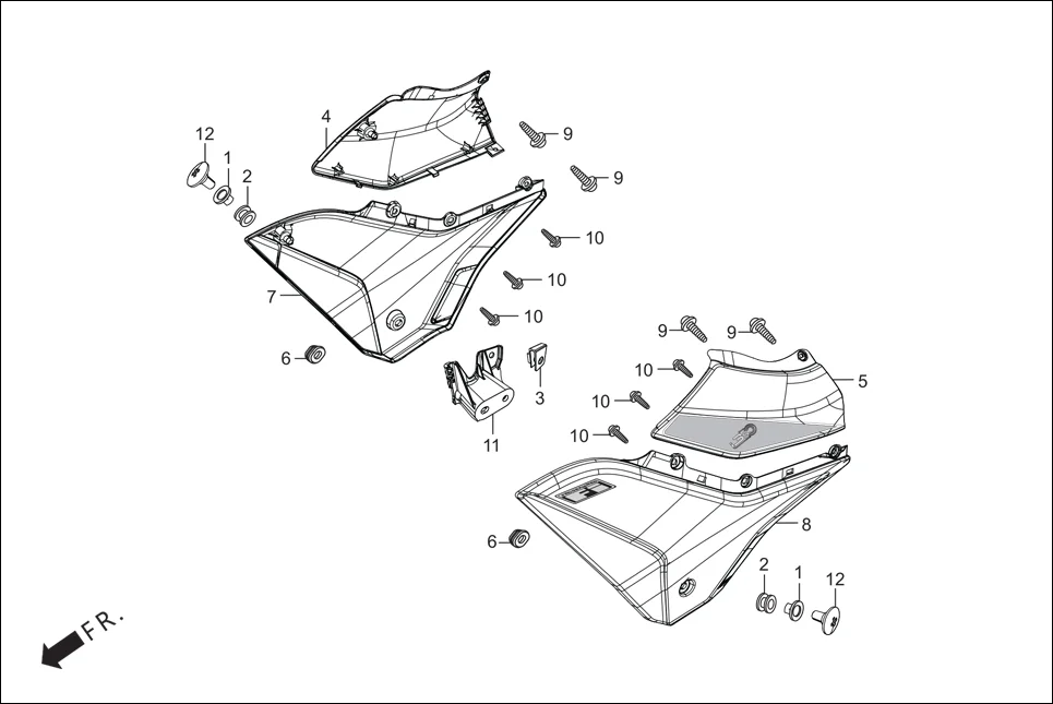 F-14 SIDE COVER diagram showing 77202-KCC-900