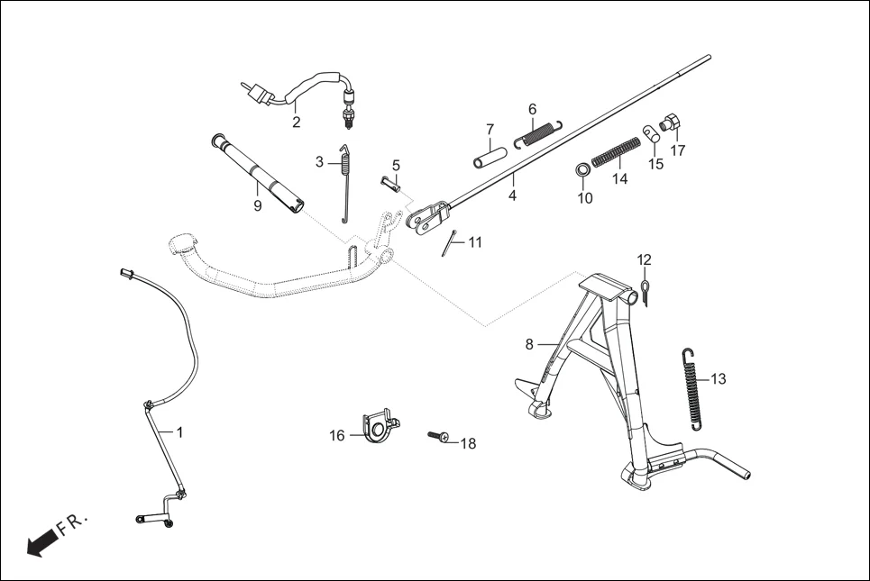 F-18 MAIN STAND/PEDAL BRAKE diagram showing 94201-20150