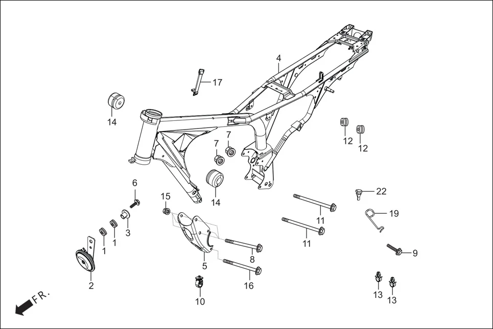 F-25-DRUM FRAME BODY diagram showing 50141-AAF-400