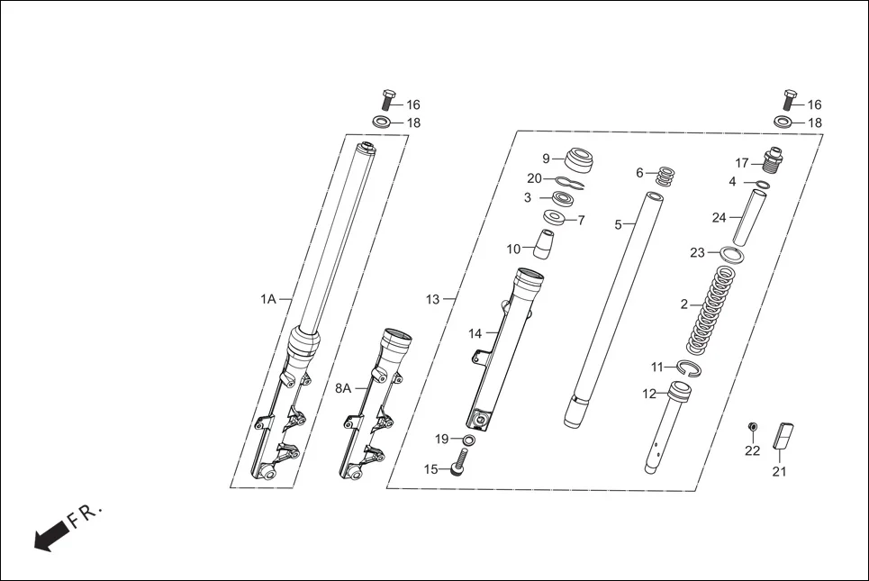 F-7-DISC FRONT FORK diagram showing 51500-AAC-840