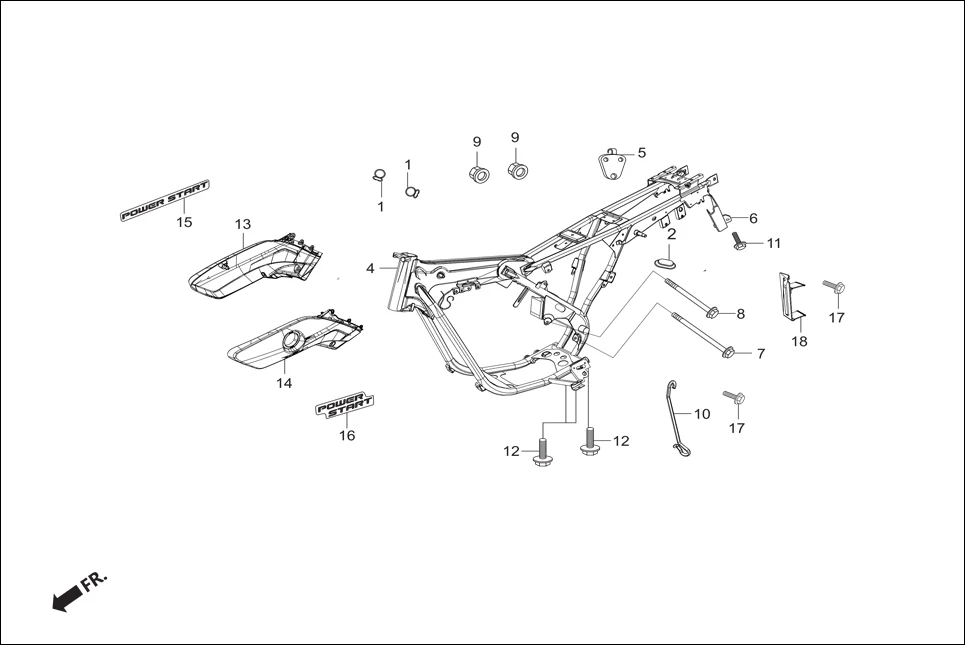 F-25-SELF FRAME BODY/UTILITY BOX assembly diagram for Hero Passion Pro (Jan, 2019)