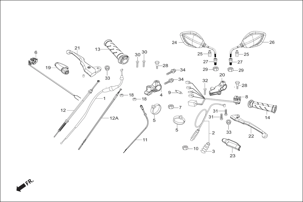 F-3-SELF HANDLE LEVER/SWITCH/CONTROL CABLE assembly diagram for Hero Passion Pro (Jan, 2019)