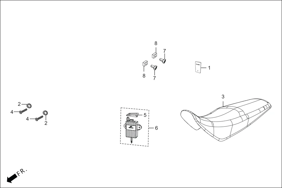 F-29A BATTERY ASSY/USB CHARGER/COVER SEAT ASSY.(OPTIONAL) assembly diagram for Hero Passion Pro BSVI (Jan, 2021)