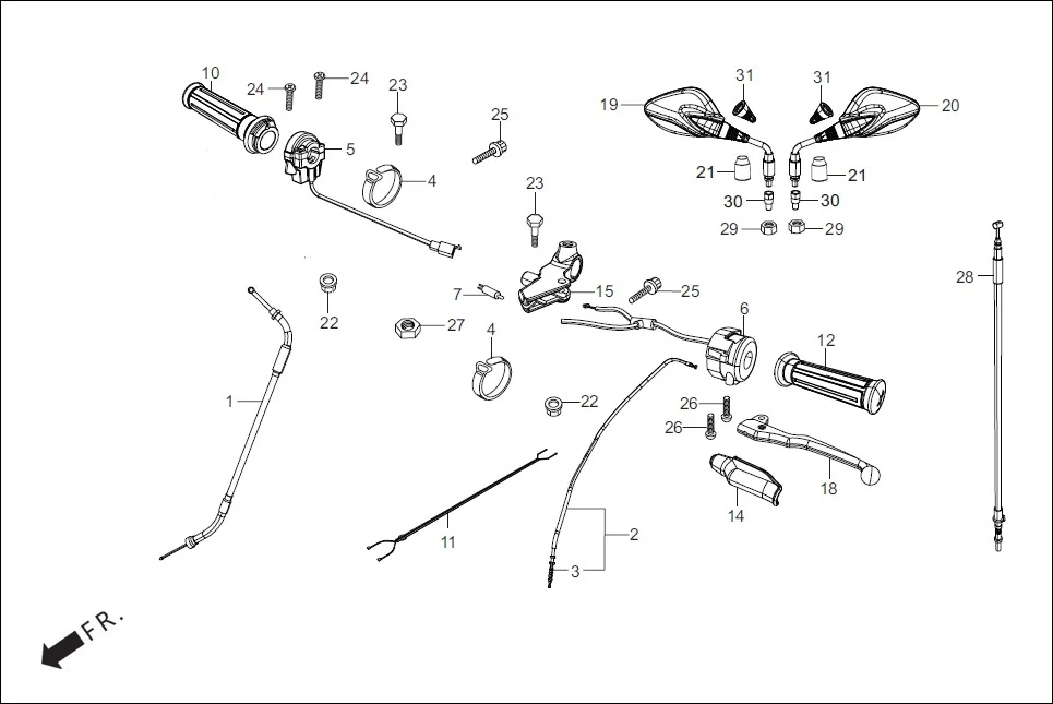 F-3-DISC HANDLE LEVER/SWITCH/CONTROL CABLE diagram showing 88110-AAN-410R