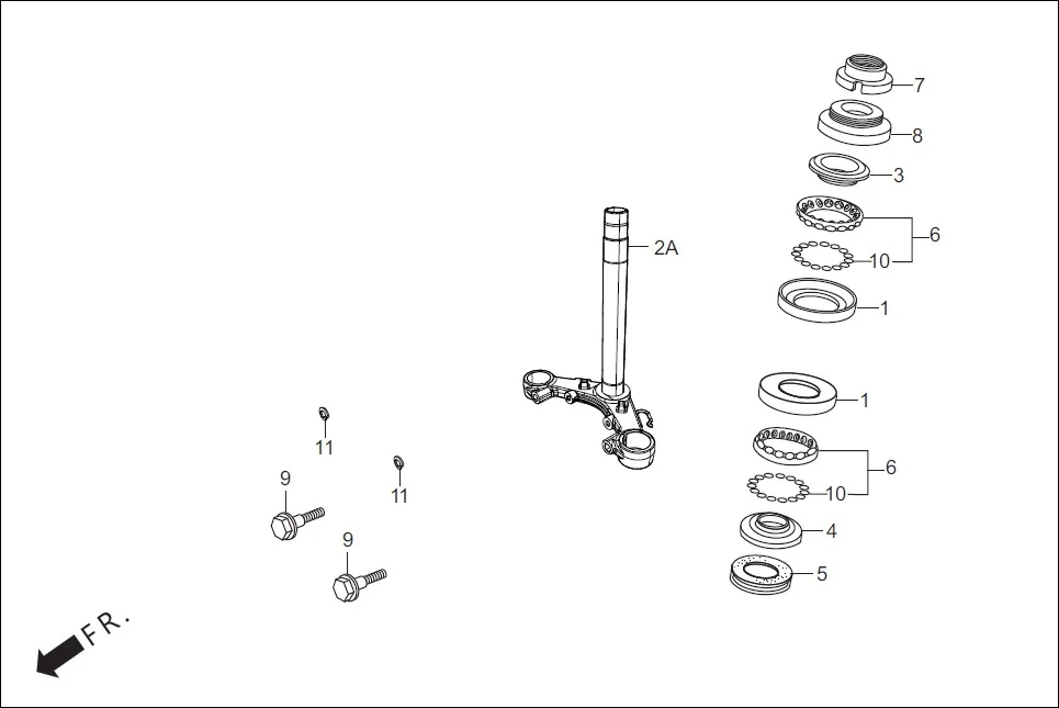 F-5-DISC STEERING STEM assembly diagram for Hero Passion Pro BSVI (Jan, 2021)