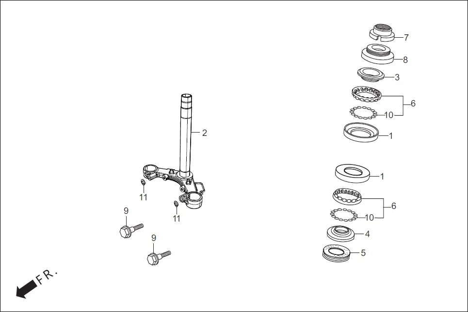 F-5-DRUM STEERING STEM assembly diagram for Hero Passion Pro BSVI (Jan, 2021)