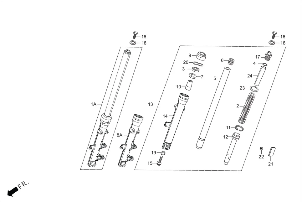 F-7-DISC FRONT FORK diagram showing 90116-KAG-900