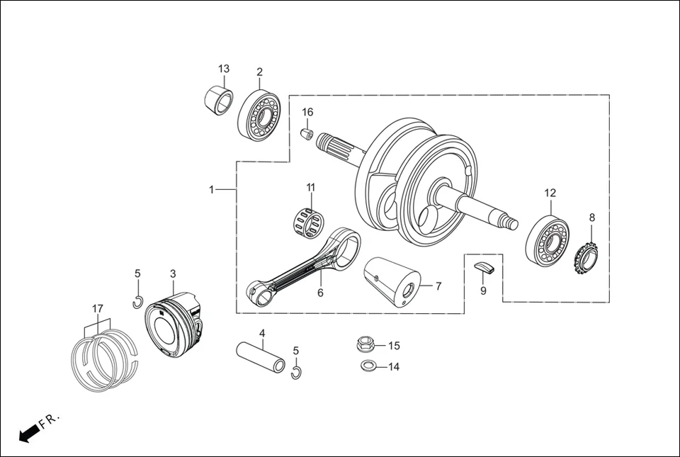 E-9 CRANKSHAFT/PISTON