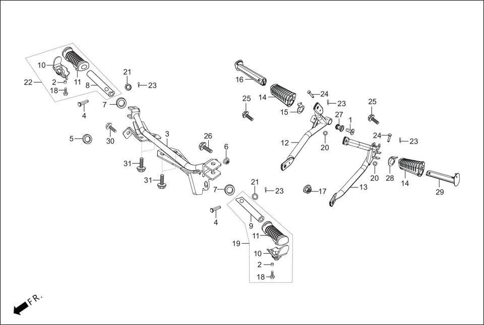 F-17 STEP ASSY./PILLION STEP. diagram showing 50603-AAG-300