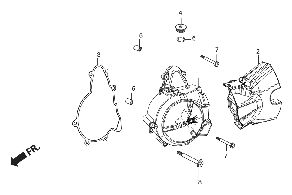 E-3A CRANK CASE &amp; COVER (LEFT CRANKCASE COVER)