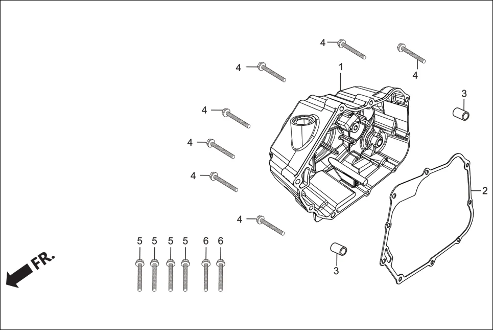 E-3 CRANK CASE &amp; COVER (RIGHT CRANKCASE COVER)