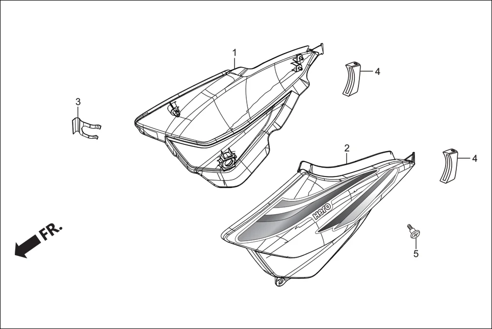 F-12 SIDE COVER assembly diagram for Hero Passion Pro (Jan, 2018)