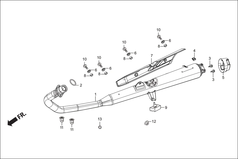 F-14 MUFFLER assembly diagram for Hero Passion Pro (Jan, 2018)