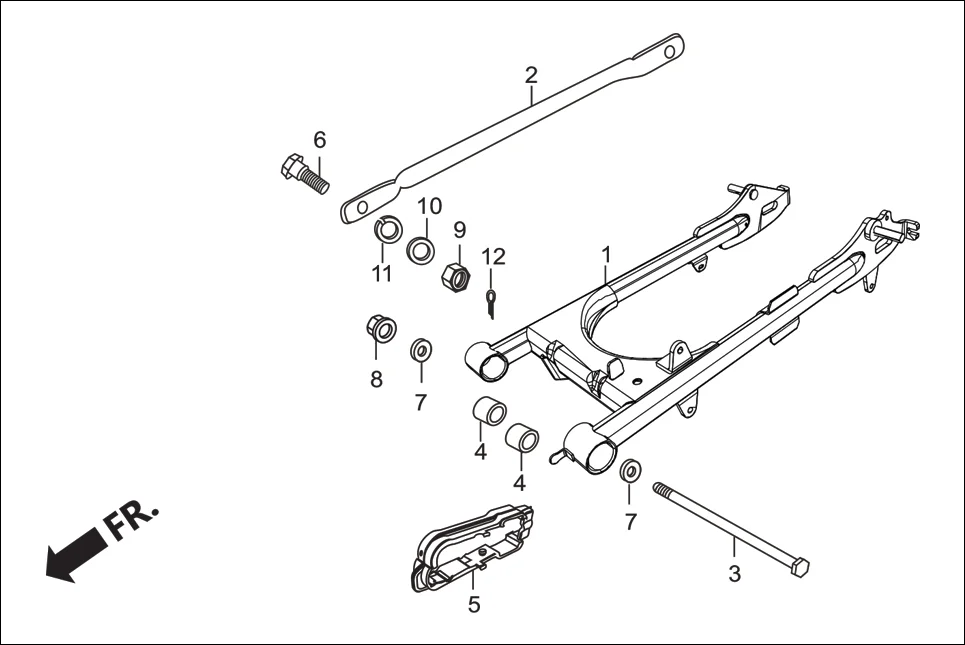 F-17A REAR.CUSHION (SWINGARM COMP ASSY.) assembly diagram for Hero Passion Pro (Jan, 2018)