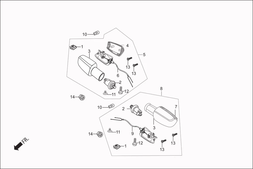 F-19A RR. WINKERS assembly diagram for Hero Passion Pro (Jan, 2018)