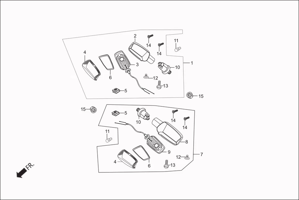 F-19 FR. WINKERS assembly diagram for Hero Passion Pro (Jan, 2018)