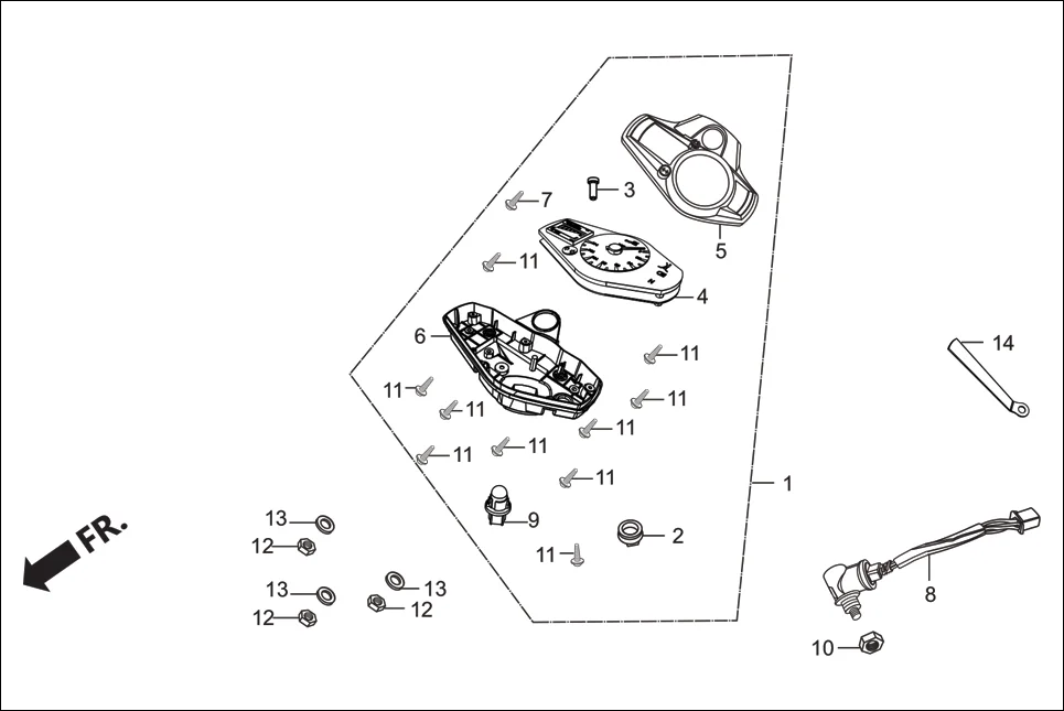 F-2-DISC SPEEDOMETER assembly diagram for Hero Passion Pro (Jan, 2018)