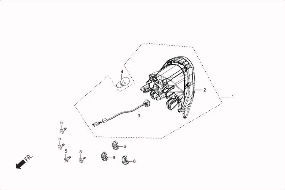 F-20 TAIL LIGHT assembly diagram for Hero Passion Pro (Jan, 2018)