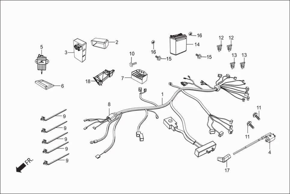 F-21 ELECTRICALS (WIRE HARNESS) assembly diagram for Hero Passion Pro (Jan, 2018)