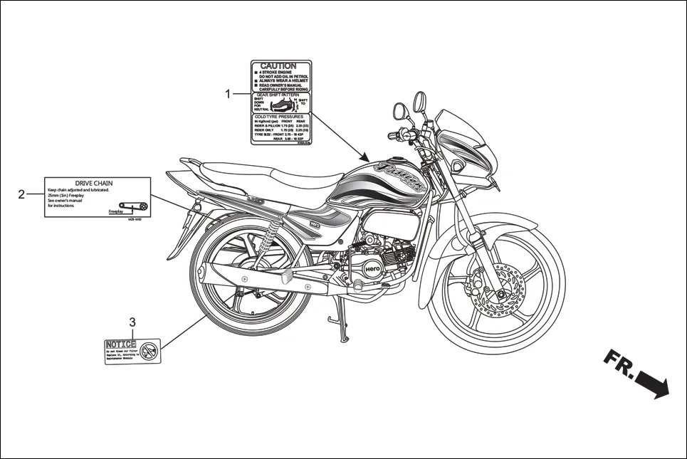F-27 LABEL &amp; MARK assembly diagram for Hero Passion Pro (Jan, 2018)
