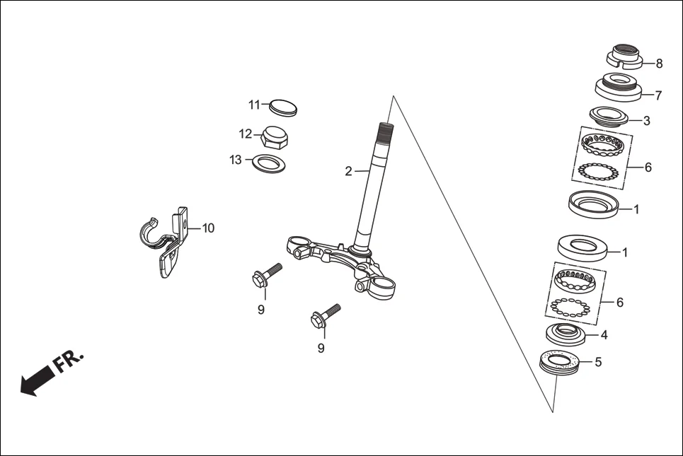 F-5A FRONT CUSHION (STEERING STEM) assembly diagram for Hero Passion Pro (Jan, 2018)