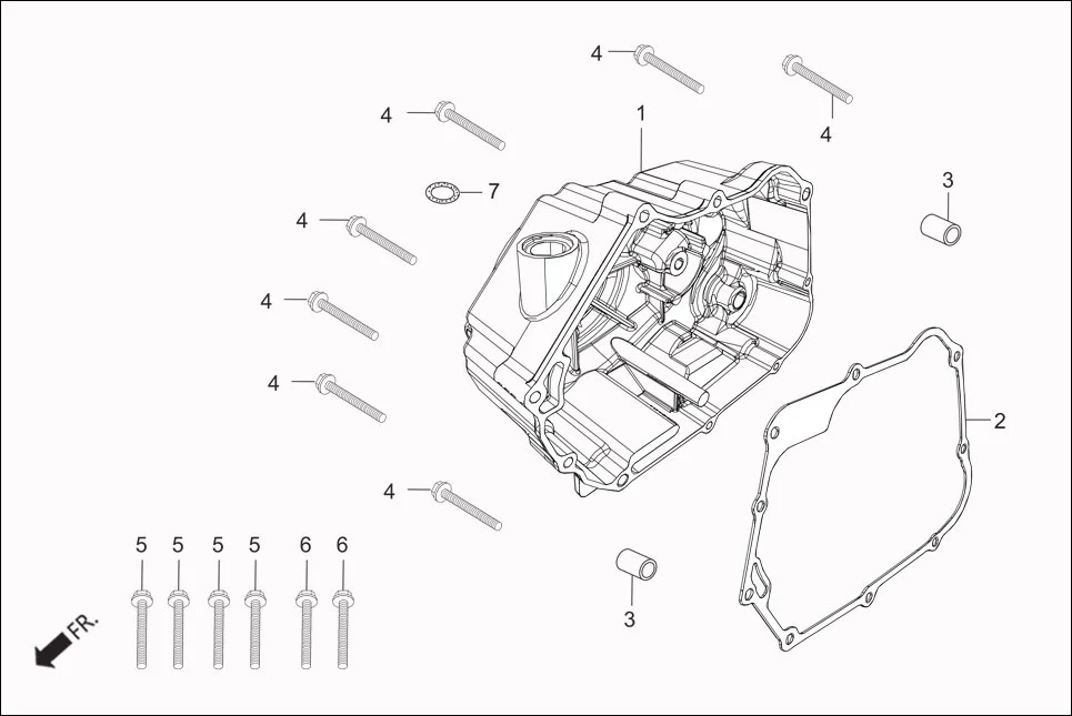 E-3 CRANK CASE &amp; COVER (RIGHT CRANKCASE COVER)