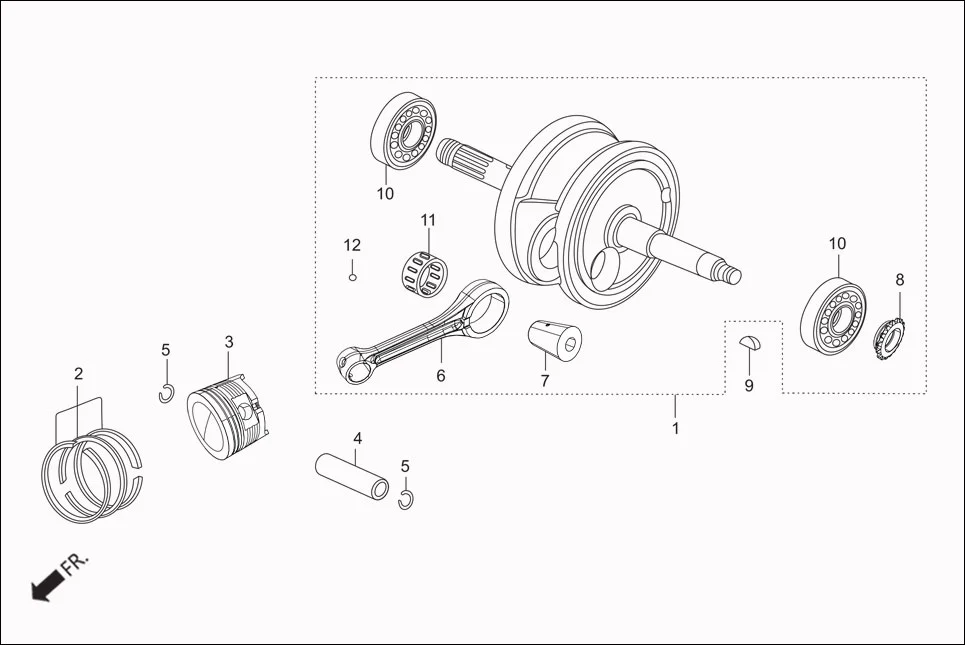 E-7 CRANKSHAFT/PISTON